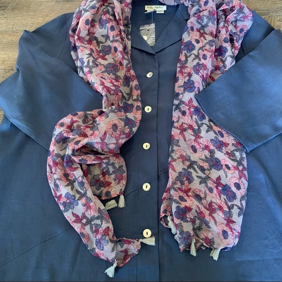 Ulla Popken Dusty Blue Linen Relaxed Fit Shirt 20/22 - Picture 4 of 16